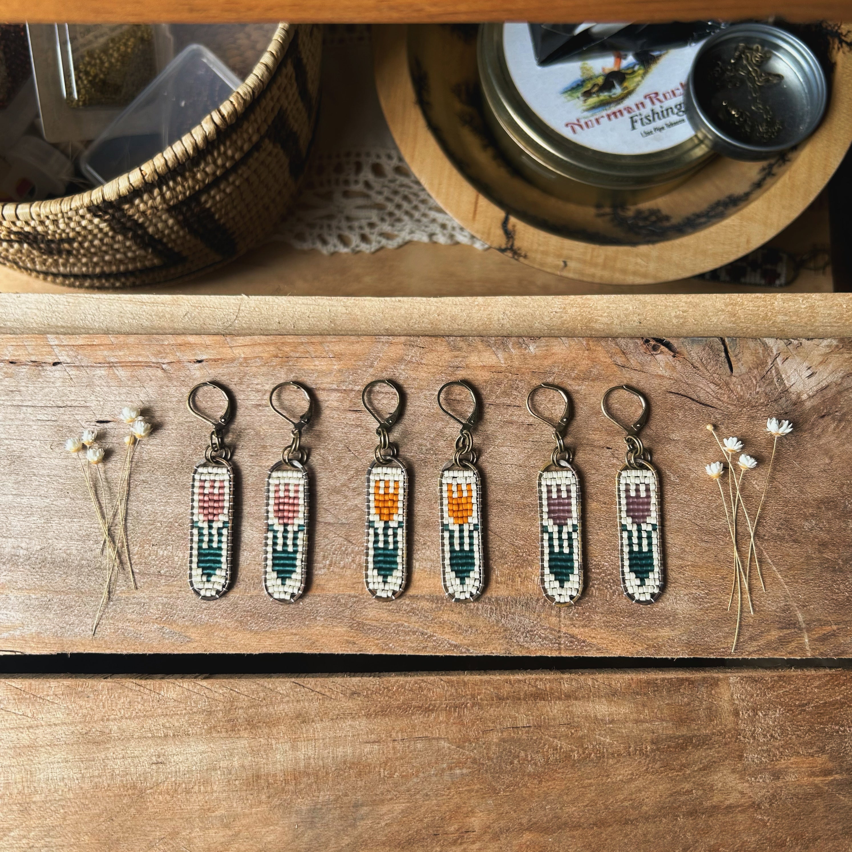 Beadwork Tulip Earrings