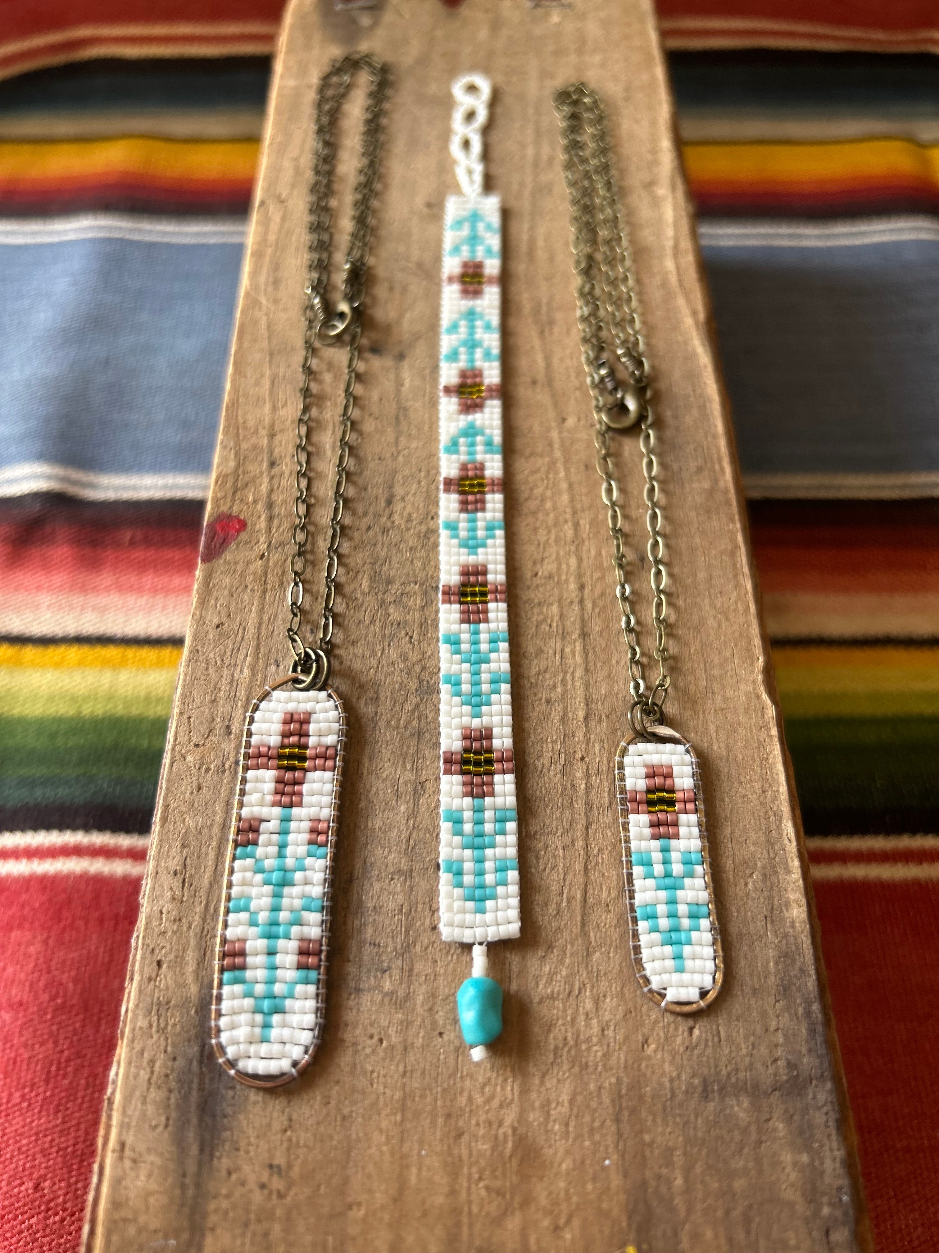 Large Wildflower Necklace - Pink & Turquoise