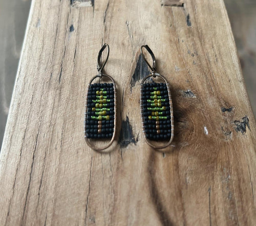 Black Little Pines Earrings