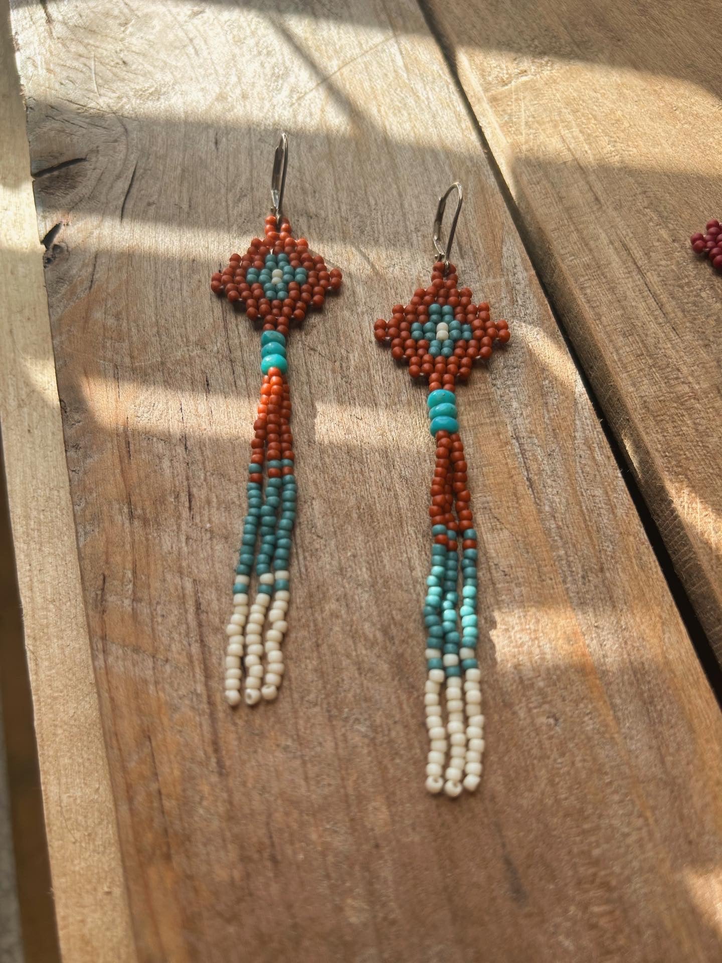 Terracotta & Turquoise Tassel Earrings