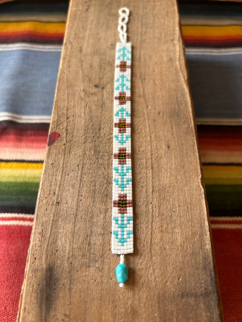 Wildflower Cuff Bracelet - Pink & Turquoise