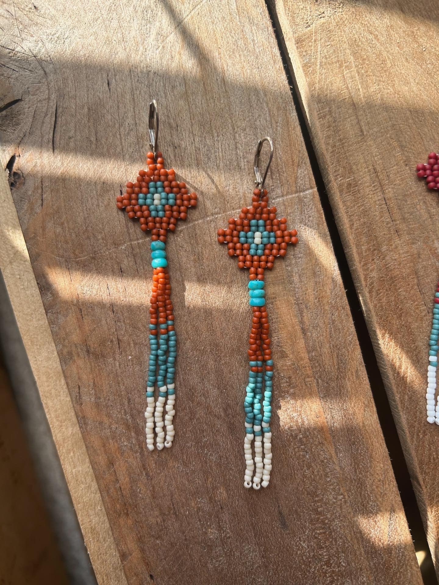Terracotta & Turquoise Tassel Earrings