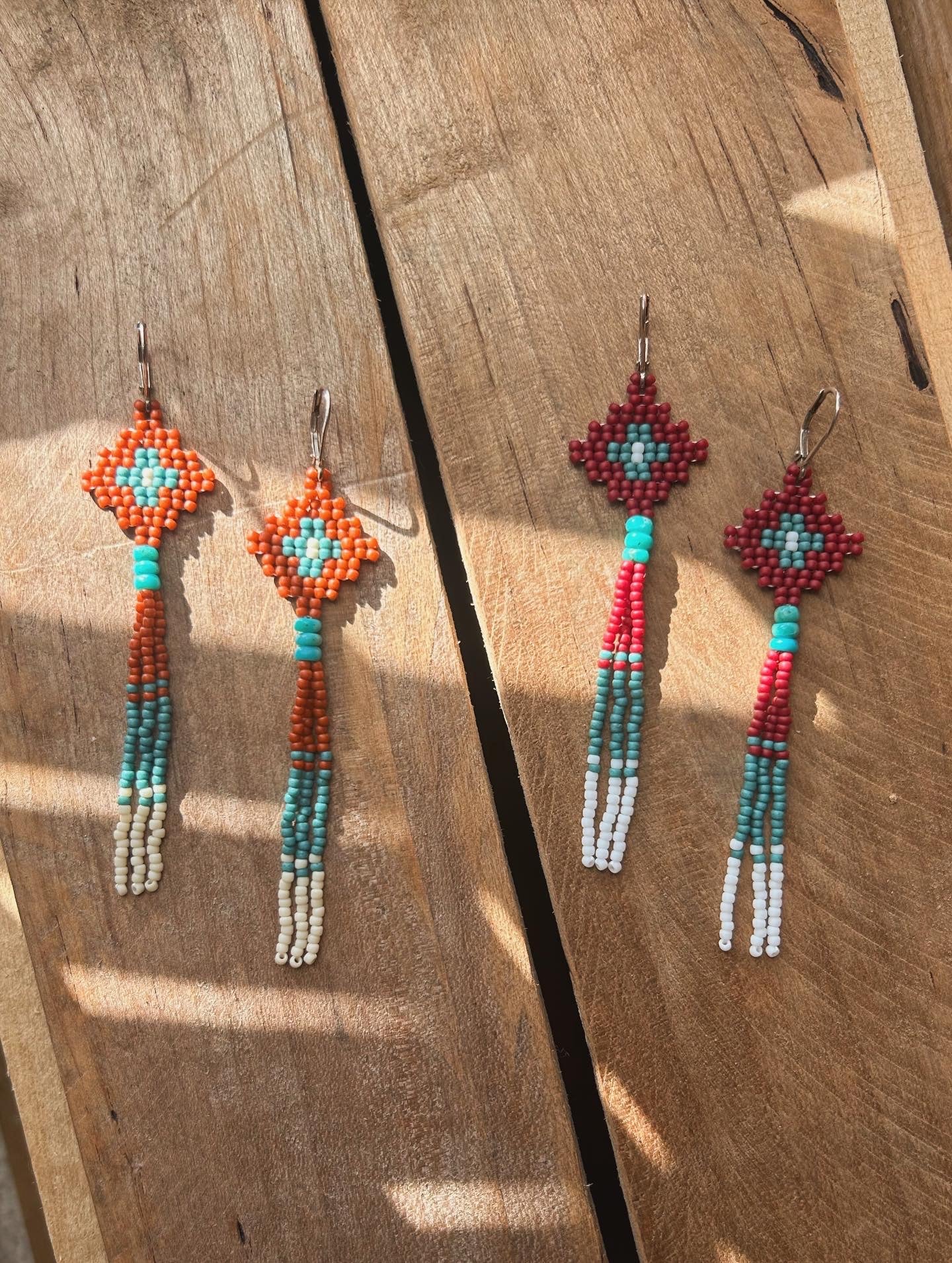 Terracotta & Turquoise Tassel Earrings