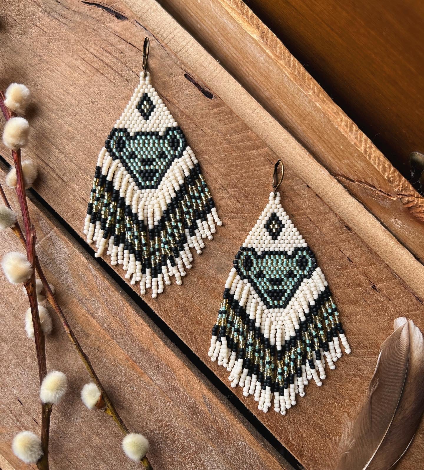 Dancing Bear Fringe Earrings