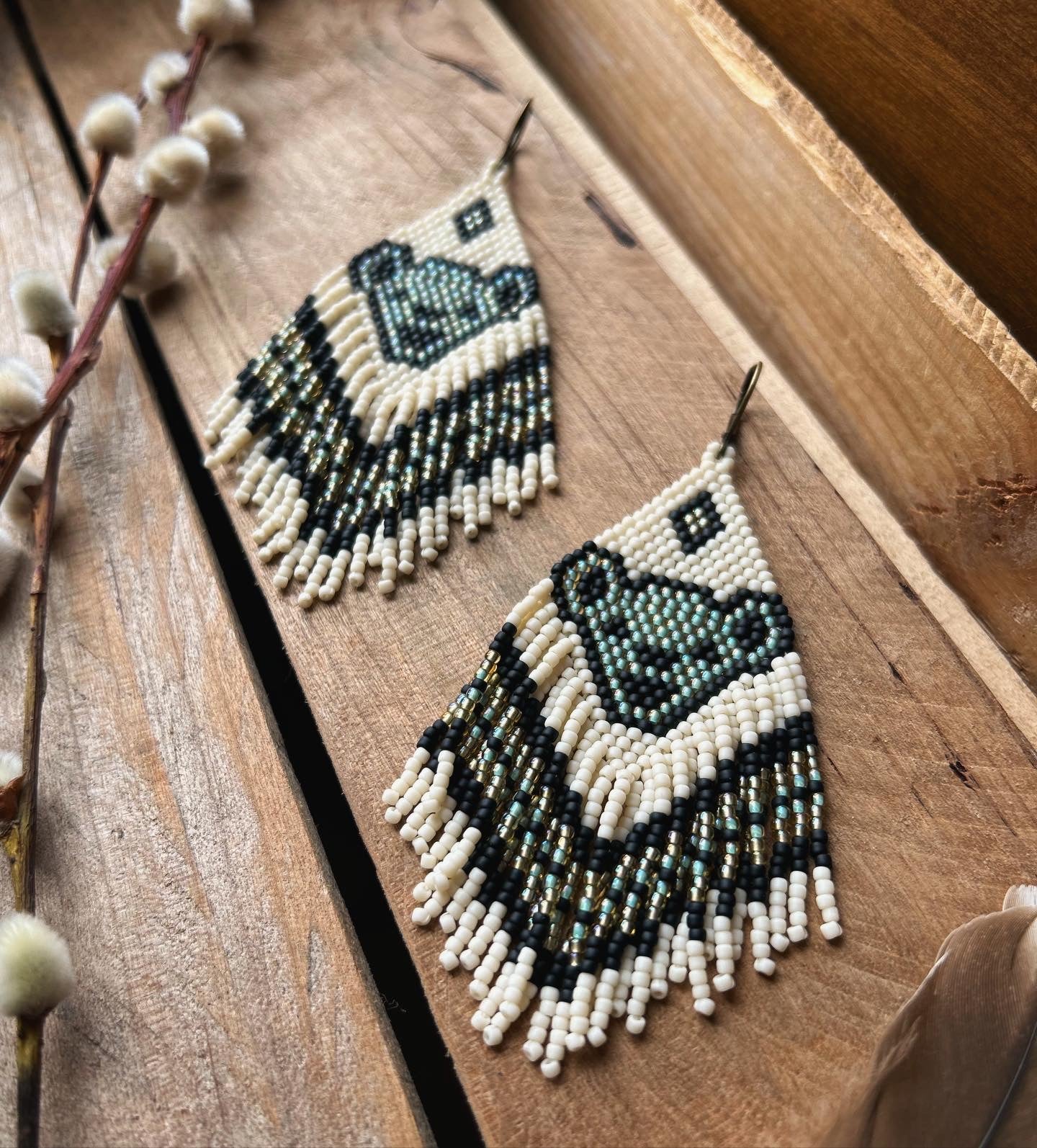 Dancing Bear Fringe Earrings