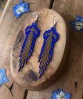 Soaring Eagle Fringe Earrings in Cobalt