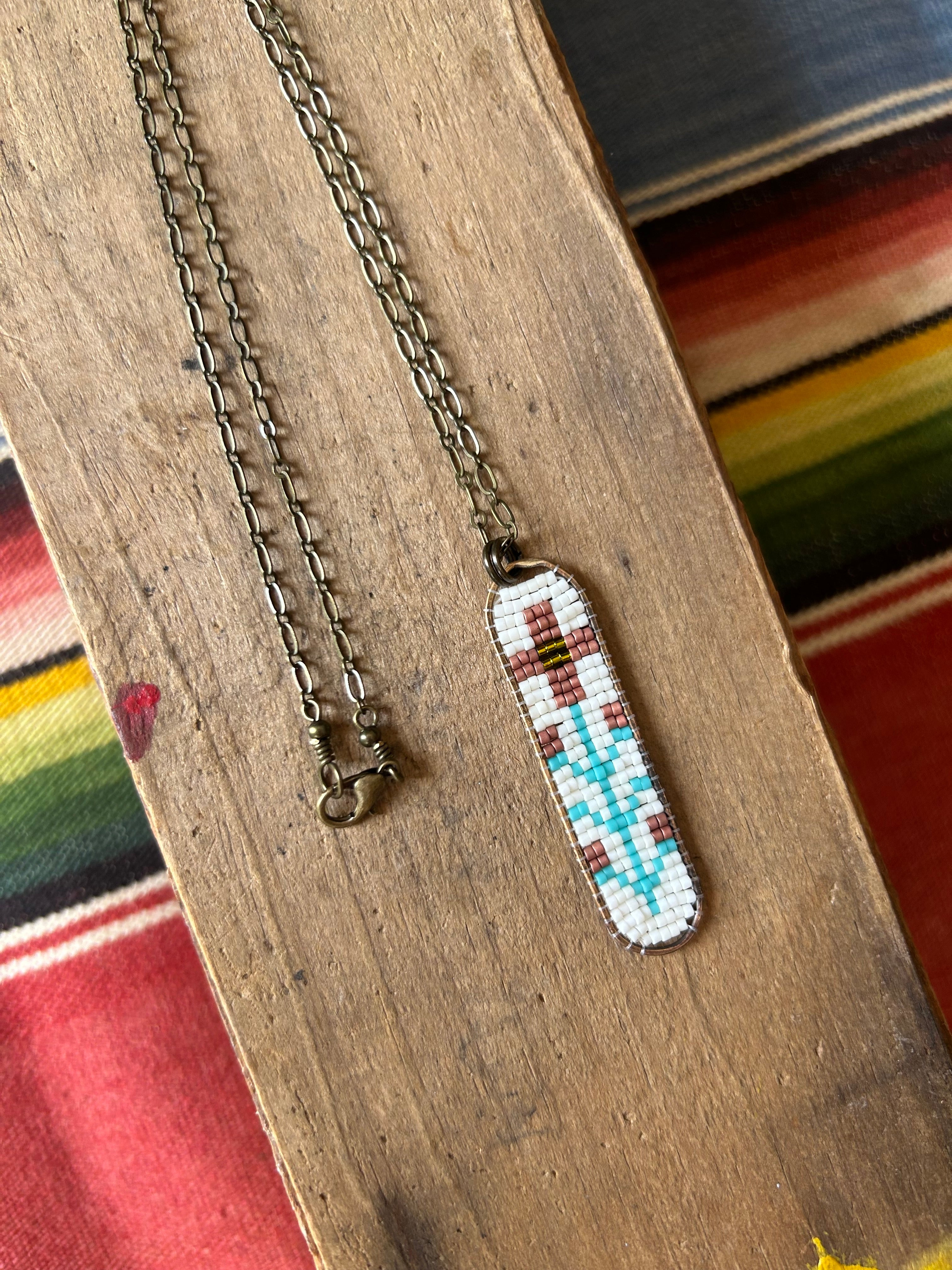 Large Wildflower Necklace - Pink & Turquoise