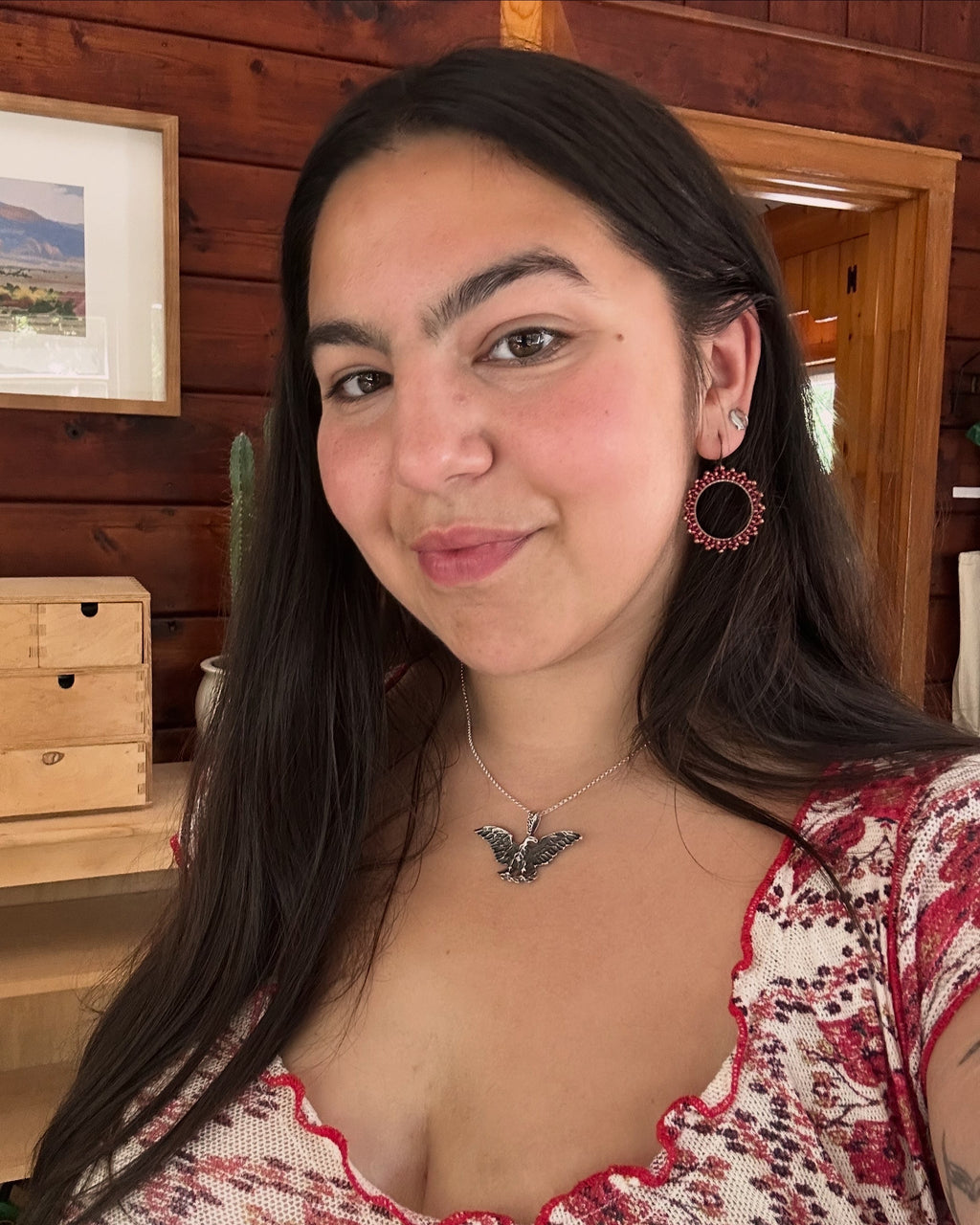 Large Ruby Copper Hoops