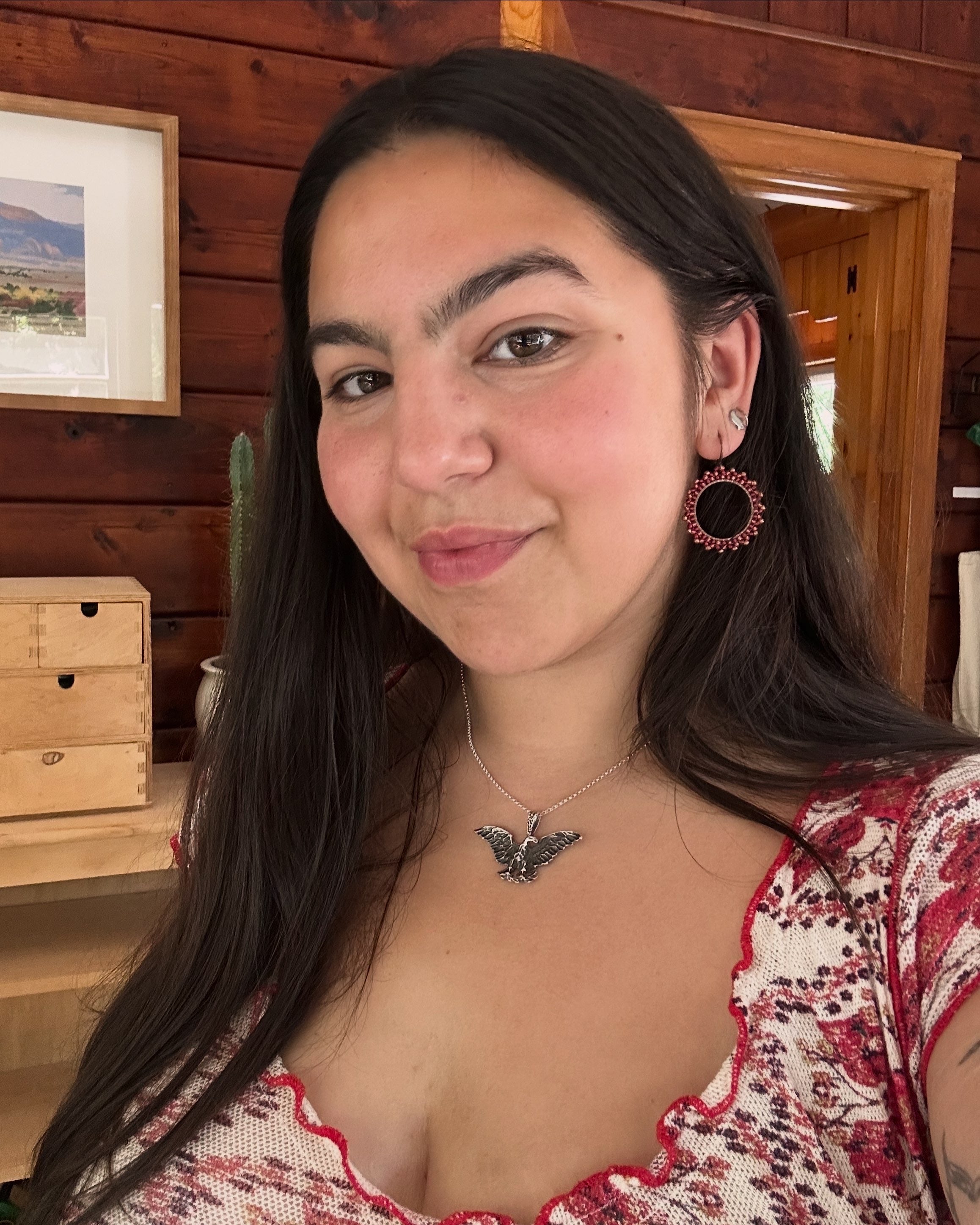 Large Ruby Copper Hoops