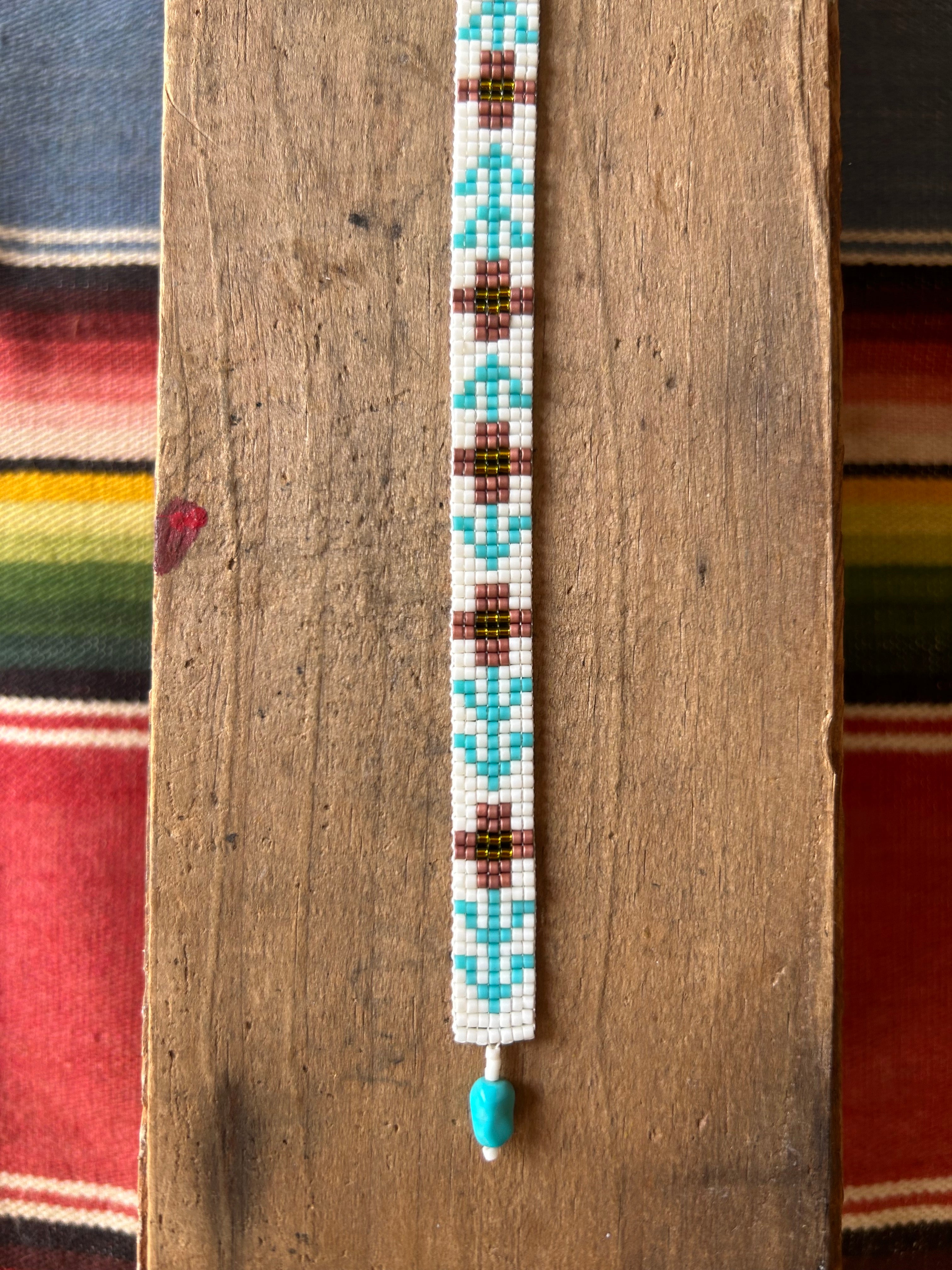 Wildflower Cuff Bracelet - Pink & Turquoise
