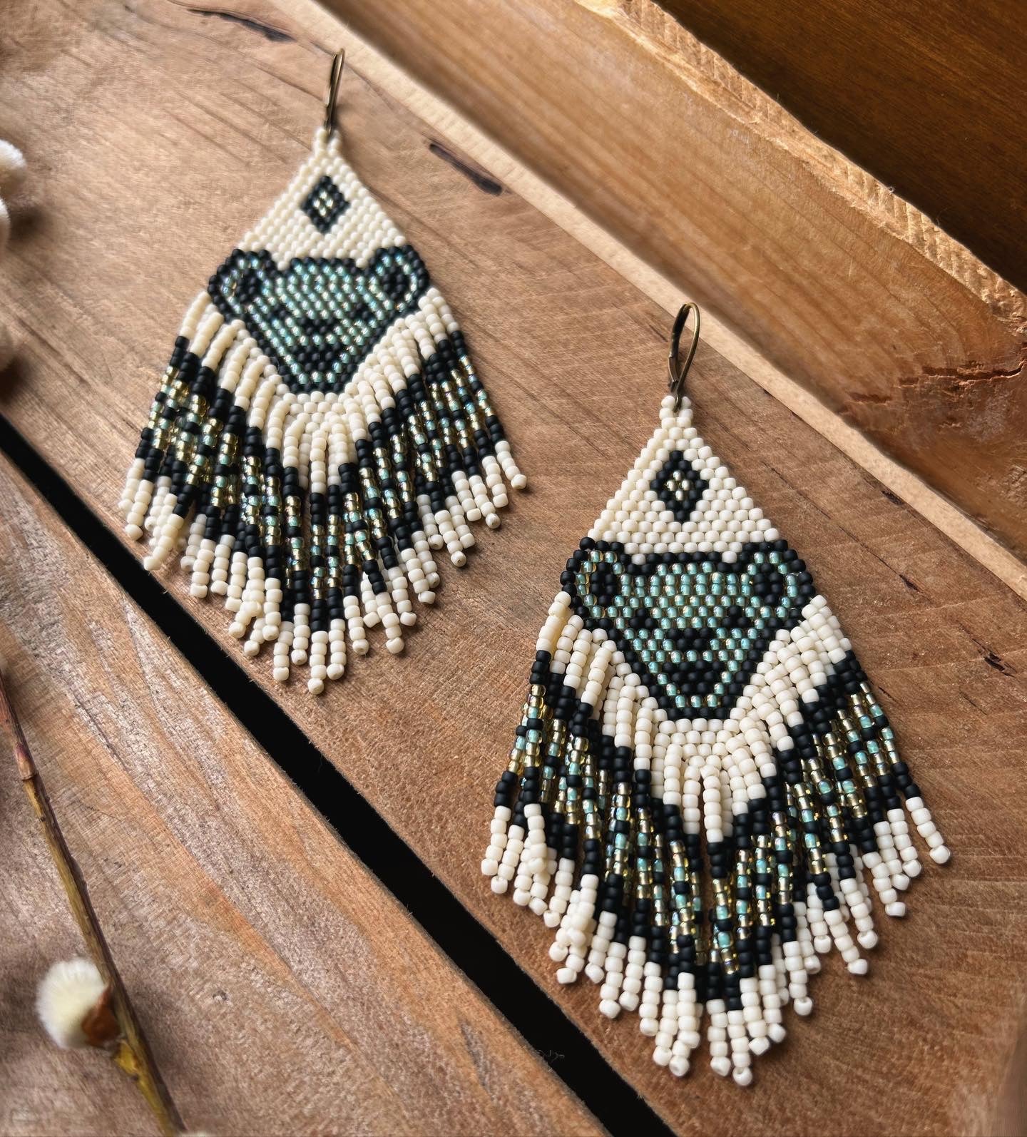 Dancing Bear Fringe Earrings