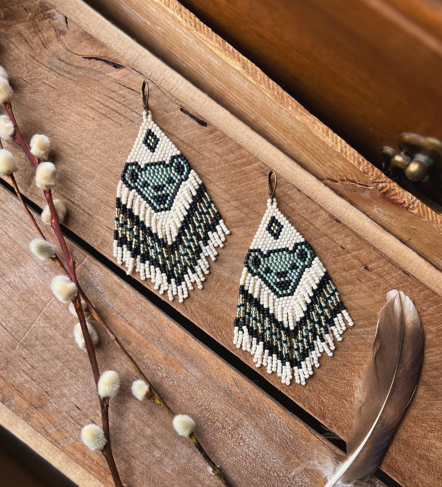 Dancing Bear Fringe Earrings