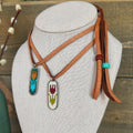 Leather Tulip Necklace