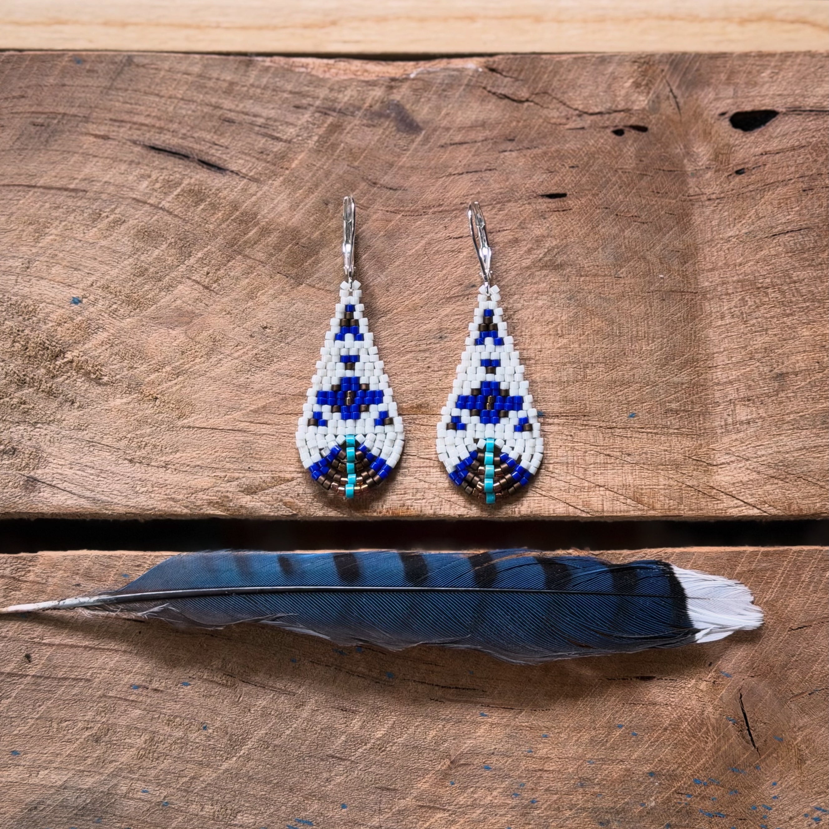 Four Corner Teardrops ~ Cobalt & Turquoise
