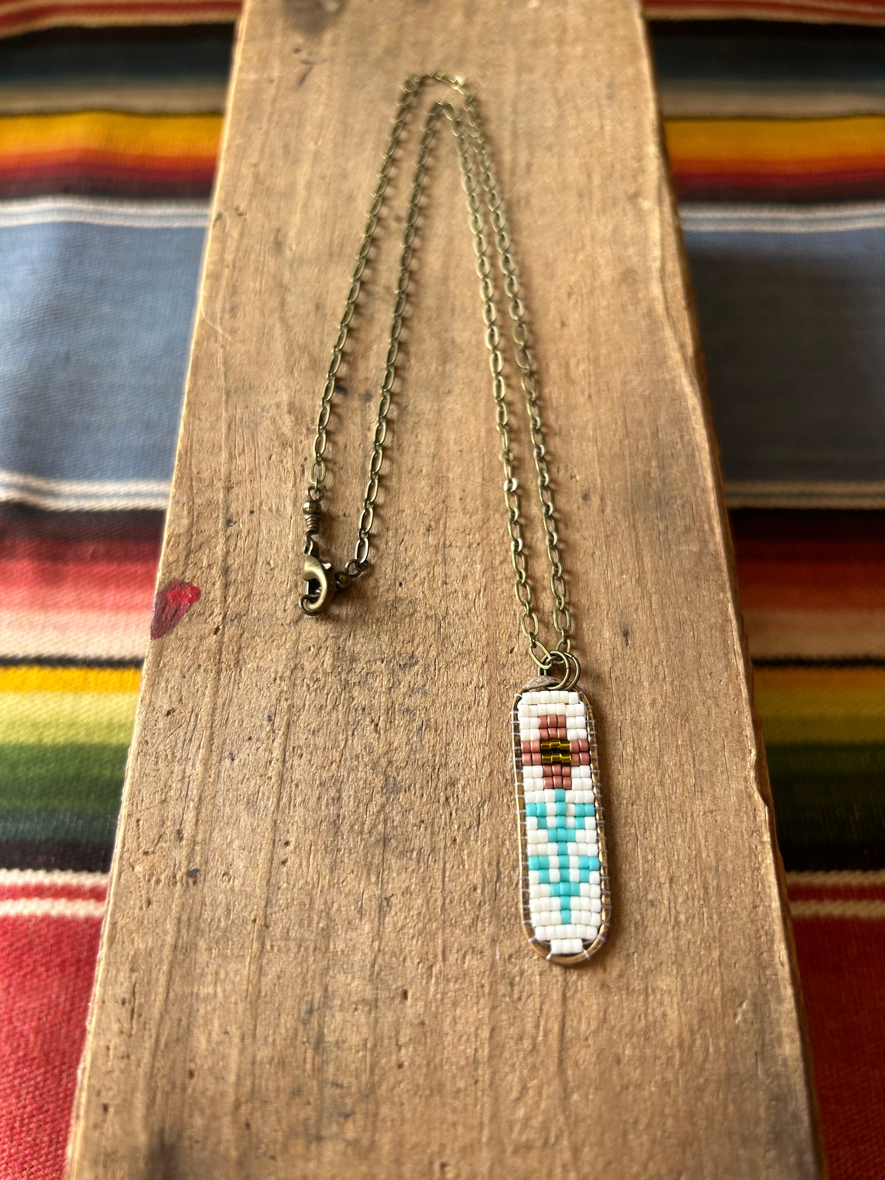 Small Wildflower Necklace - Pink & Turquoise
